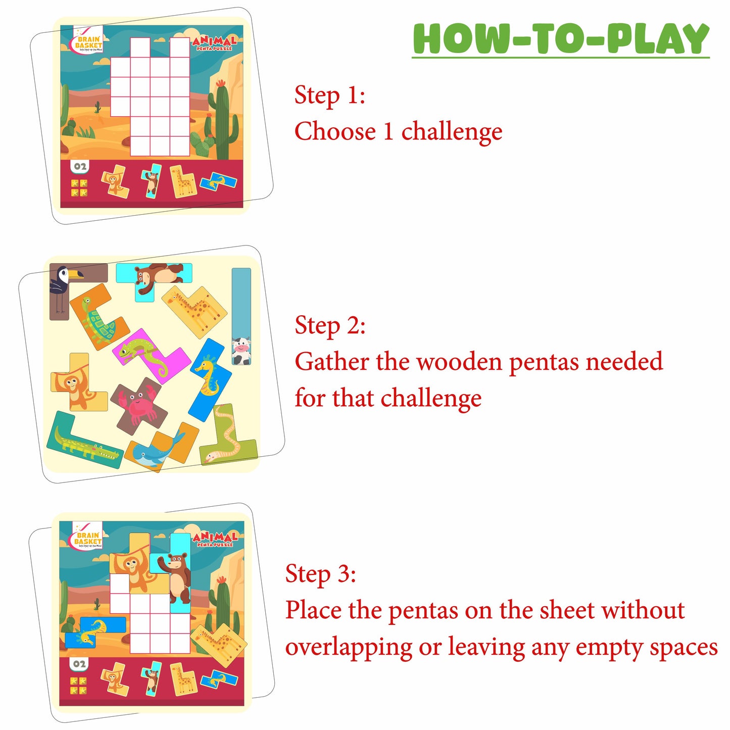 Animal Penta Puzzle | Age 2 to 8 | Logic | Visual-Intelligence