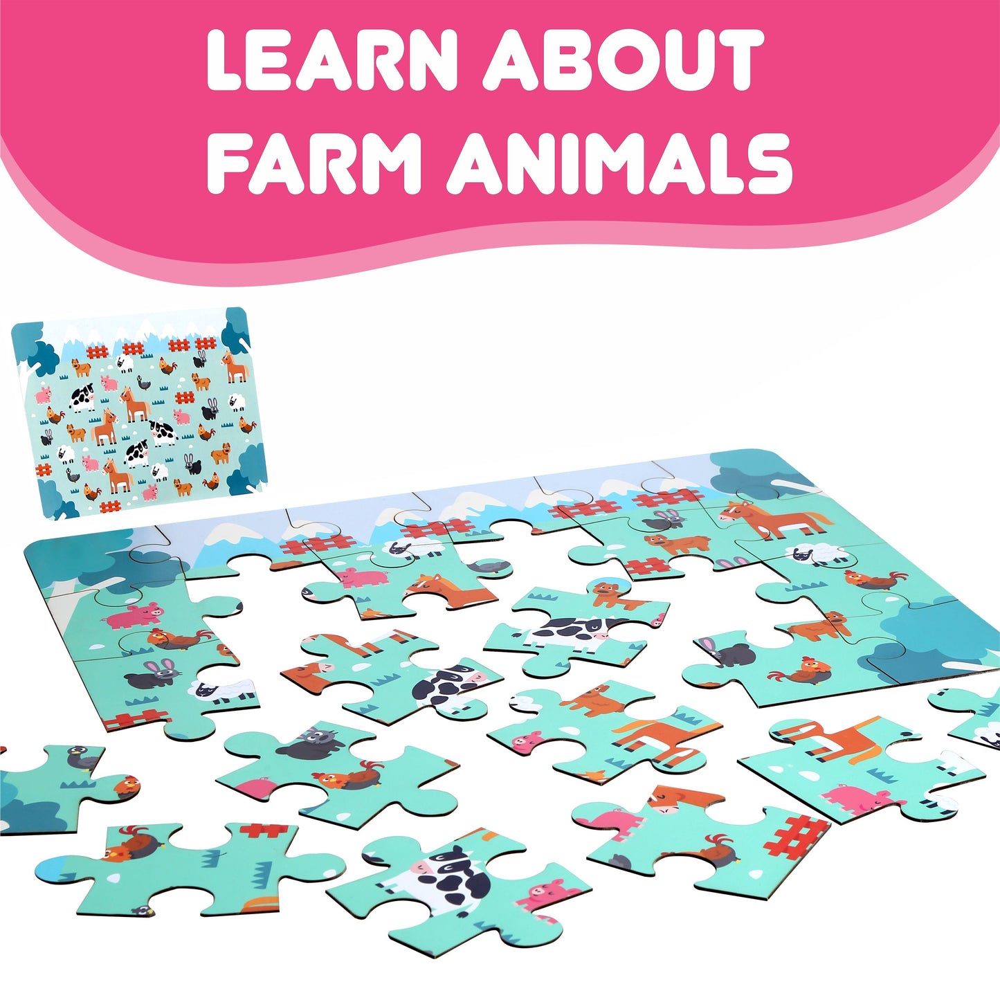 Floor Puzzle: Animals of the Farm | Age 4 to 8 | Puzzle Game
