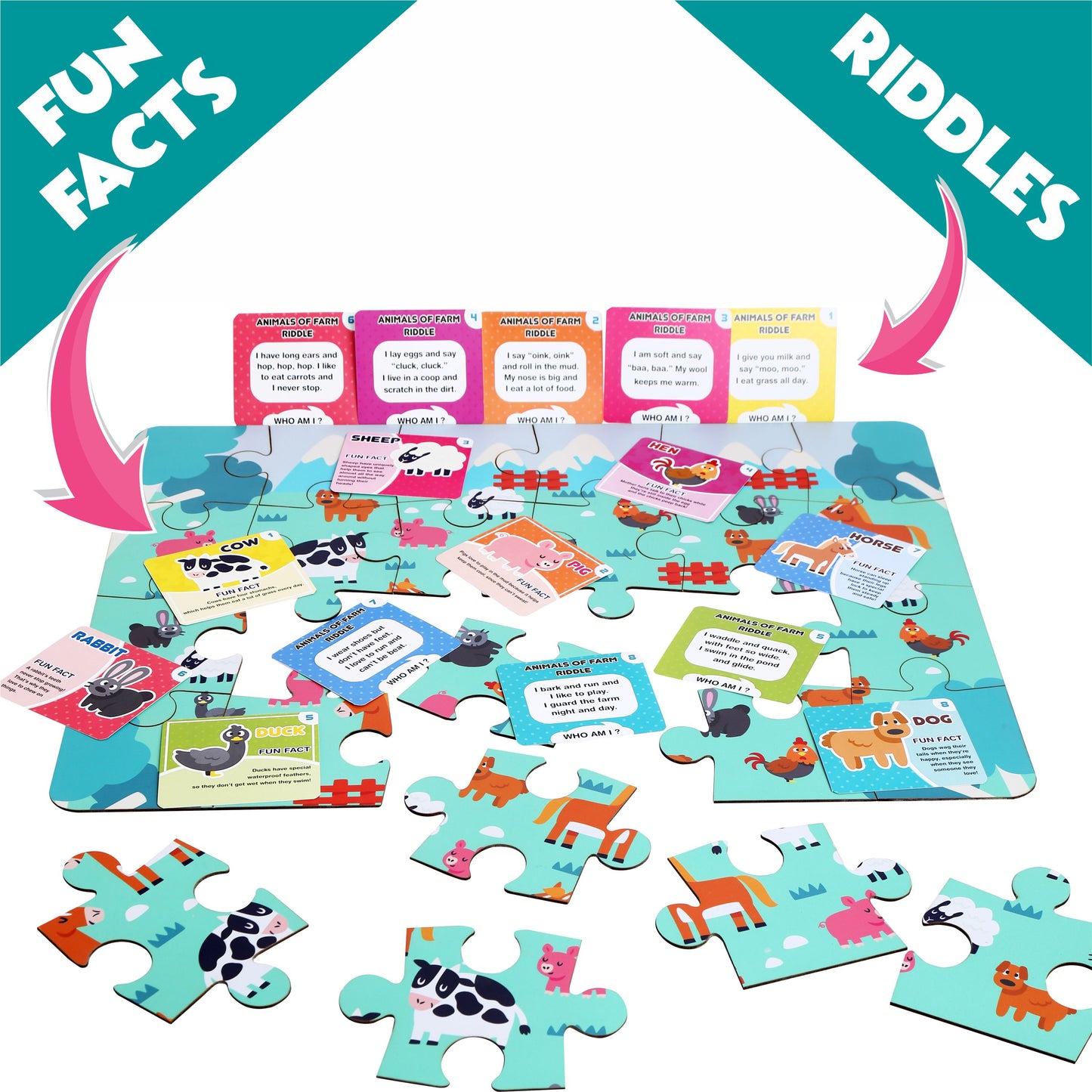 Floor Puzzle: Animals of the Farm | Age 4 to 8 | Puzzle Game