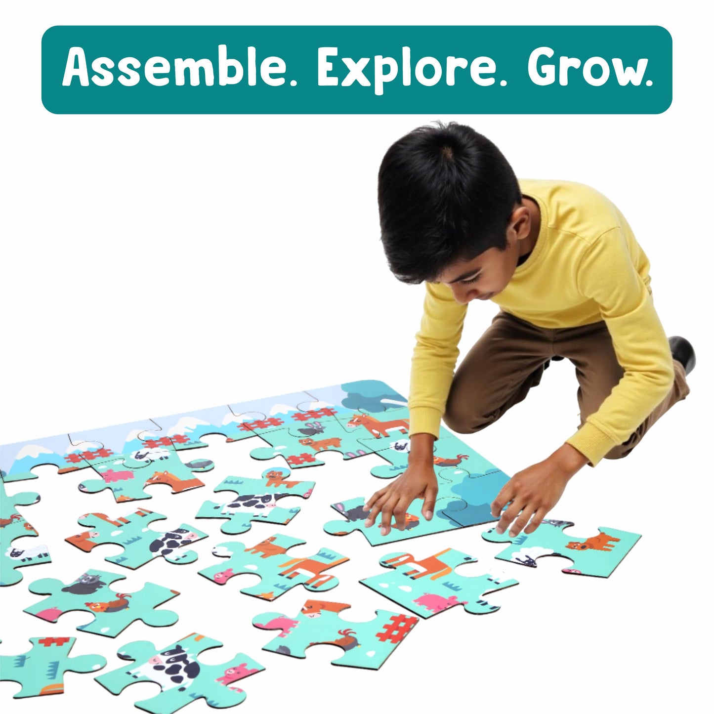 Floor Puzzle: Animals of the Farm | Age 4 to 8 | Puzzle Game