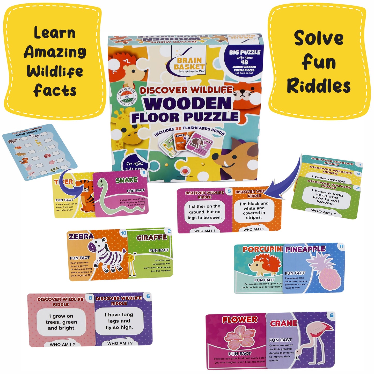 Floor Puzzle: Discover Wildlife | Age 4 to 8 | Puzzle Game