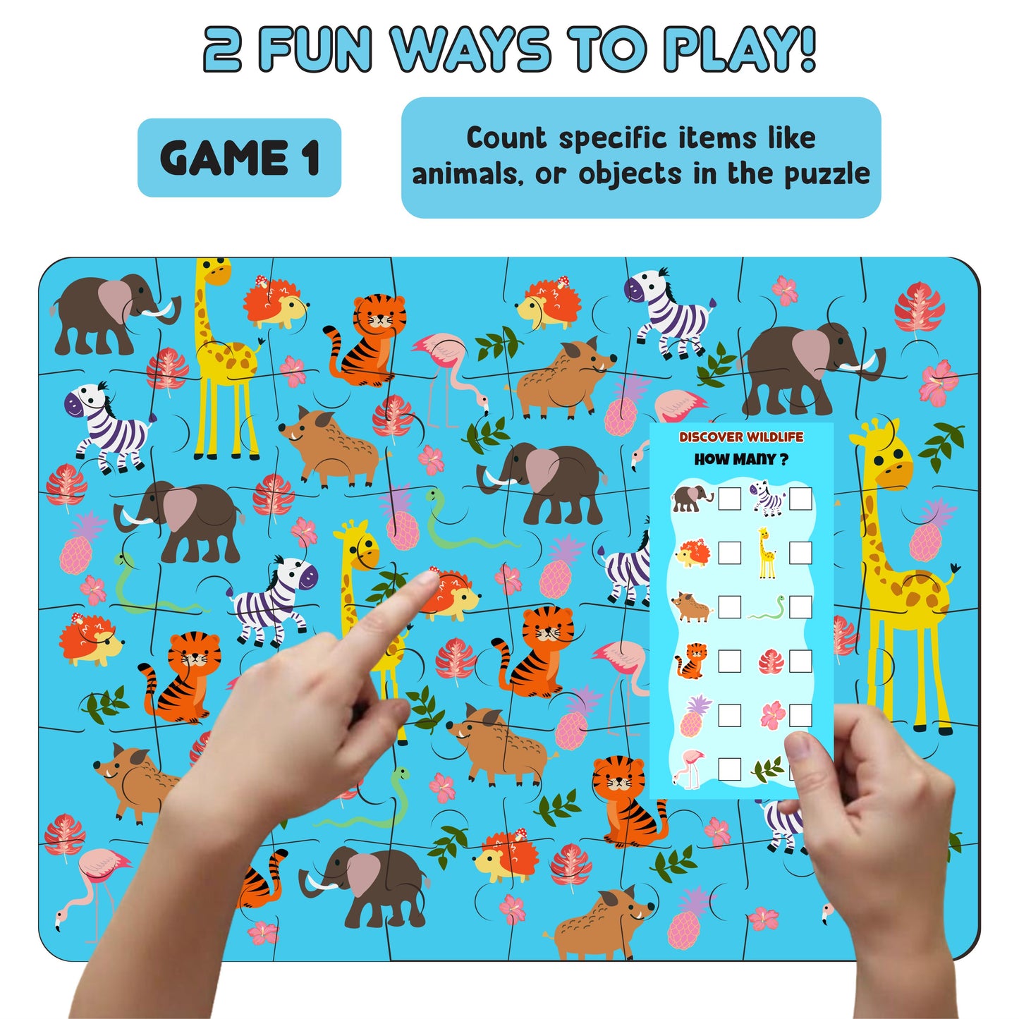 Floor Puzzle: Discover Wildlife | Age 4 to 8 | Puzzle Game