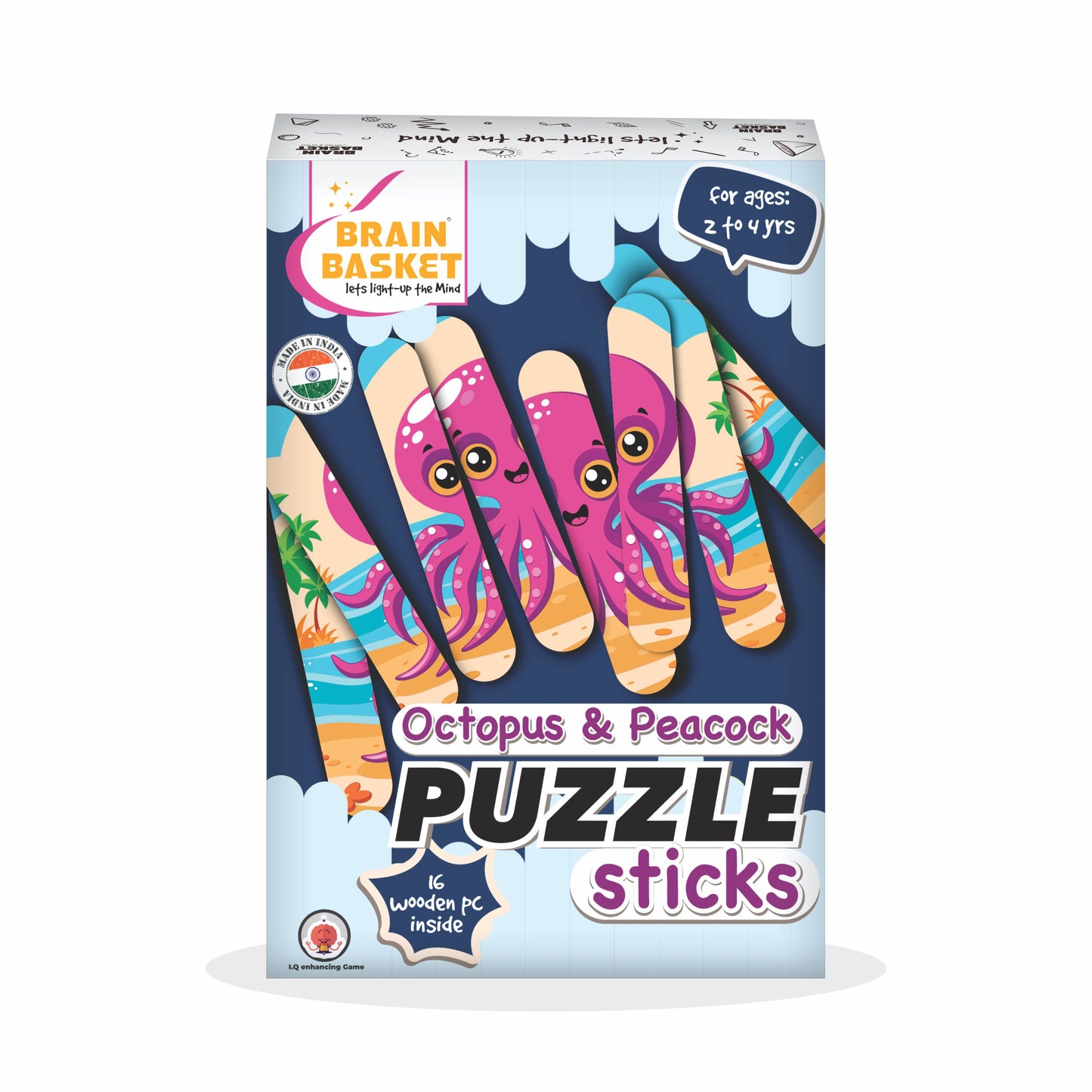 Octopus & Peacock Puzzle Sticks | Age 2 to 4 | Puzzle Game