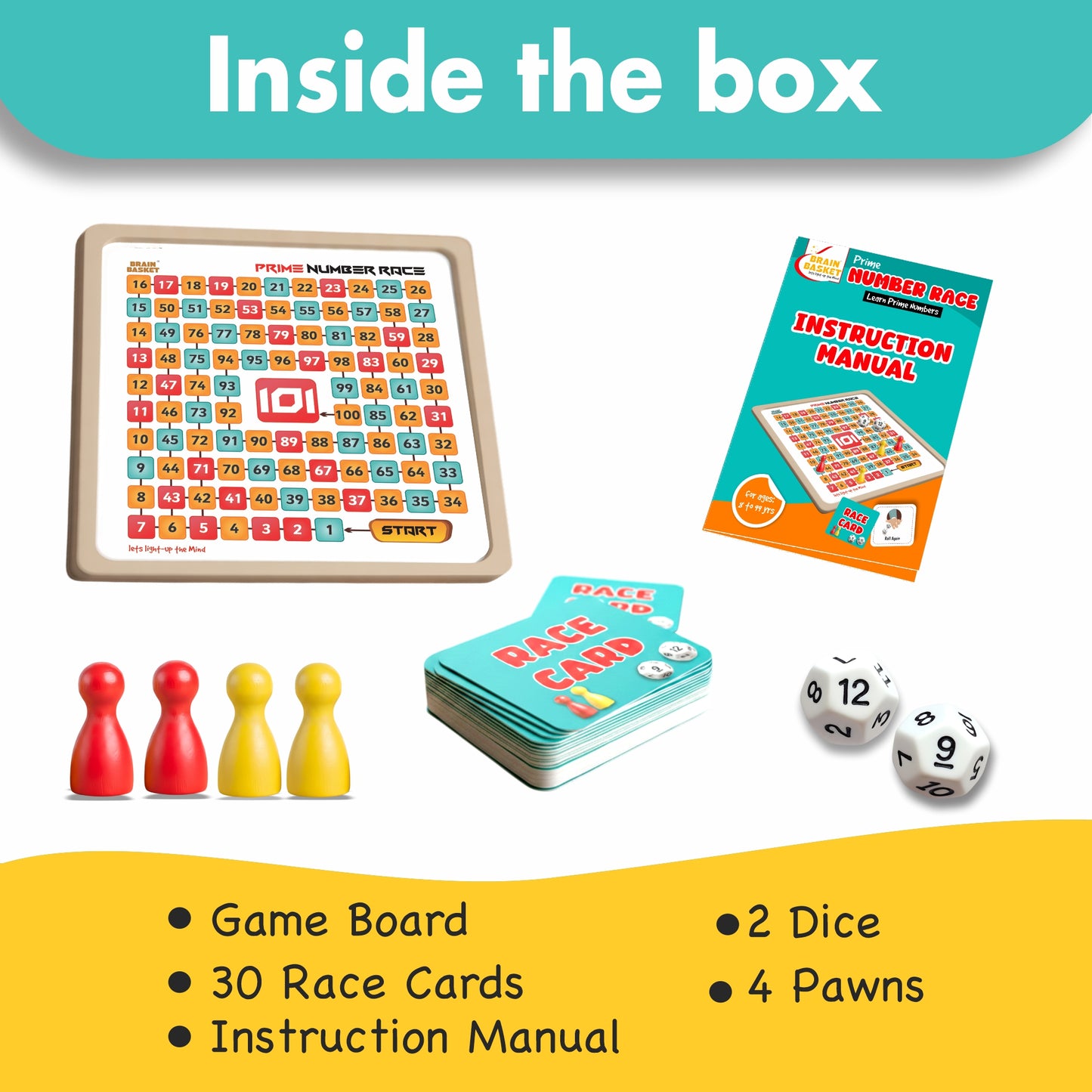 PRIME NUMBER RACE | Age 8–99 | Educational Board Game | Math Strategy & Logic Game