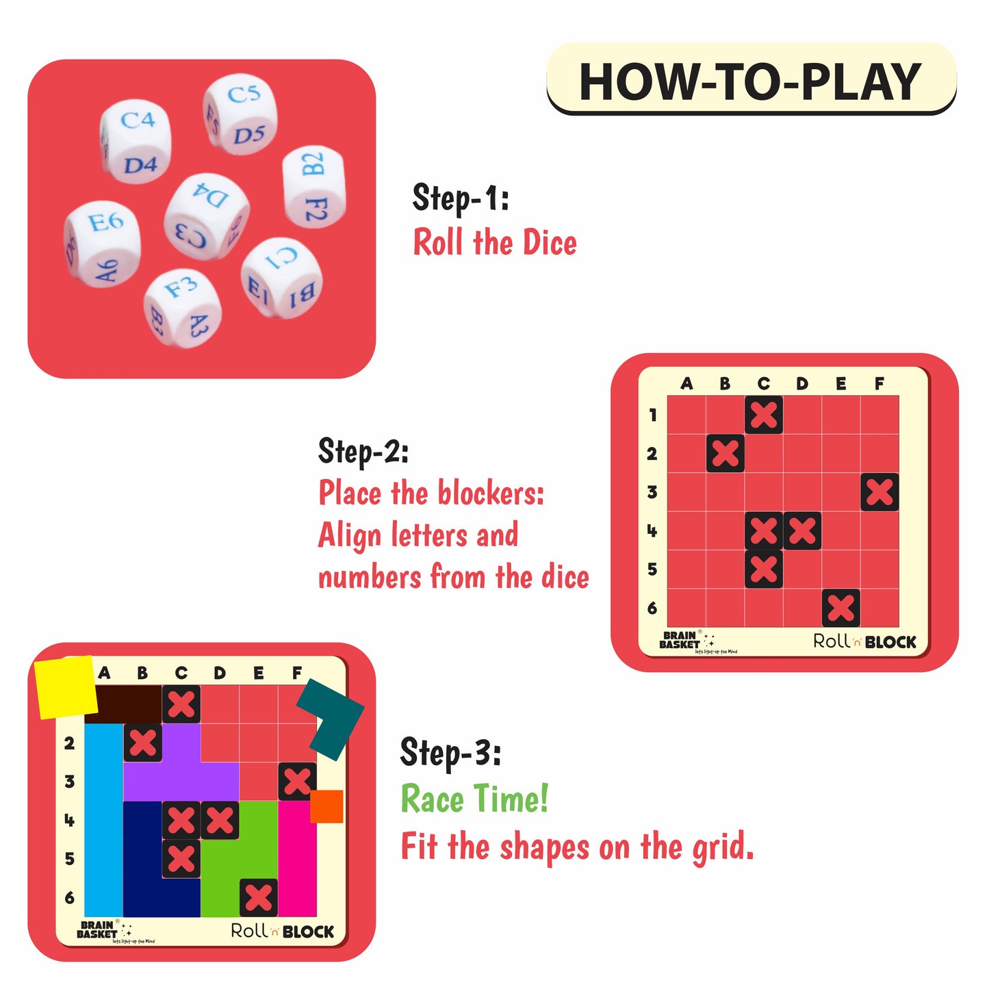 Roll 'N' Block | Age 4 to 99 | Logic | Visual-Intelligence