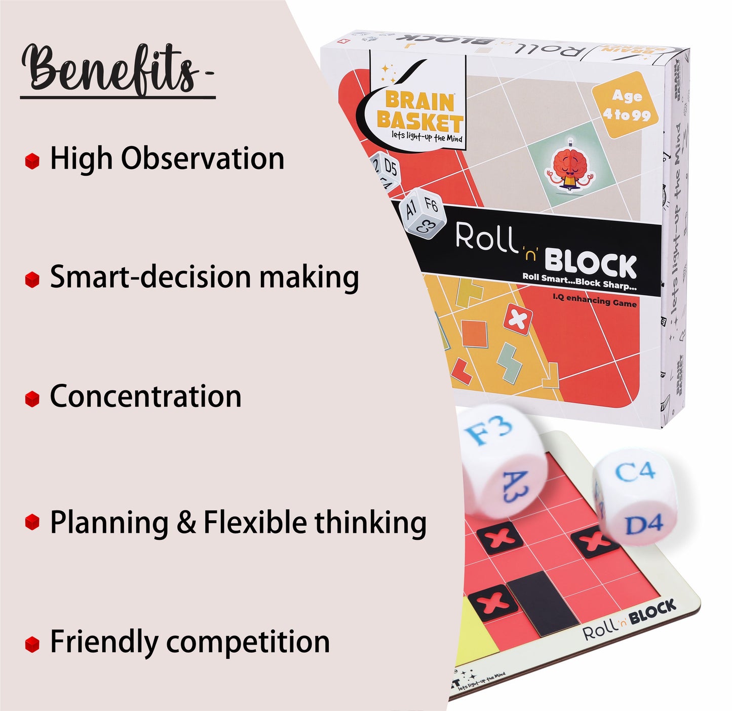 Roll 'N' Block | Age 4 to 99 | Logic | Visual-Intelligence