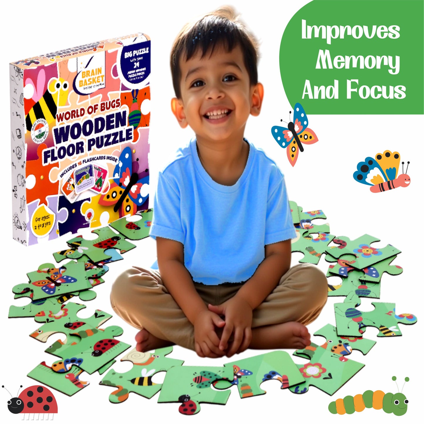 Floor Puzzle: The World of Bugs and Insects | Age 4 to 8 | Puzzle Game