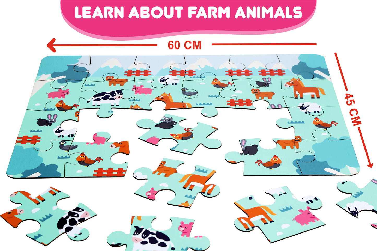 Floor Puzzle: Animals of the Farm | Age 4 to 8 |  Puzzle Game