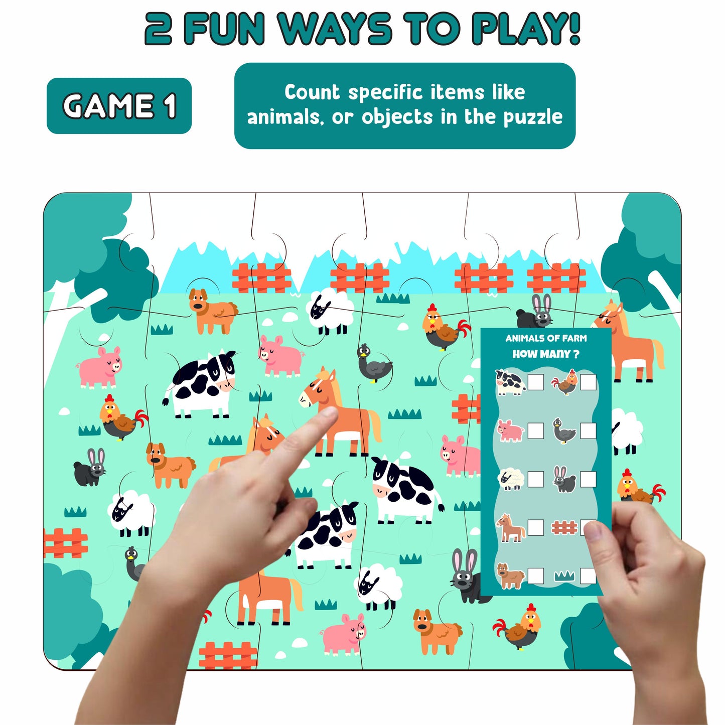 Floor Puzzle: Animals of the Farm | Age 4 to 8 |  Puzzle Game