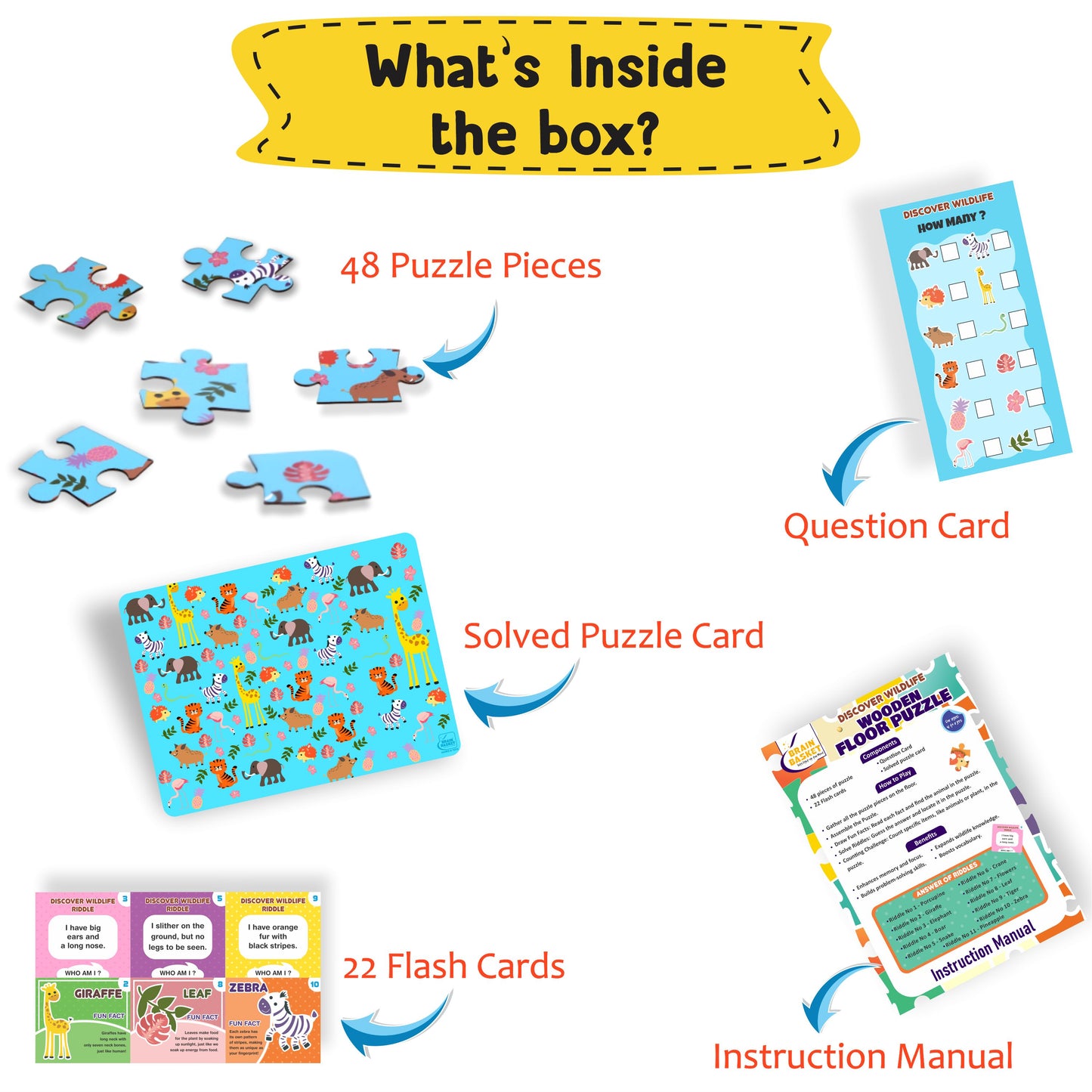 Floor Puzzle: Discover Wildlife | Age 4 to 8 | Puzzle Game
