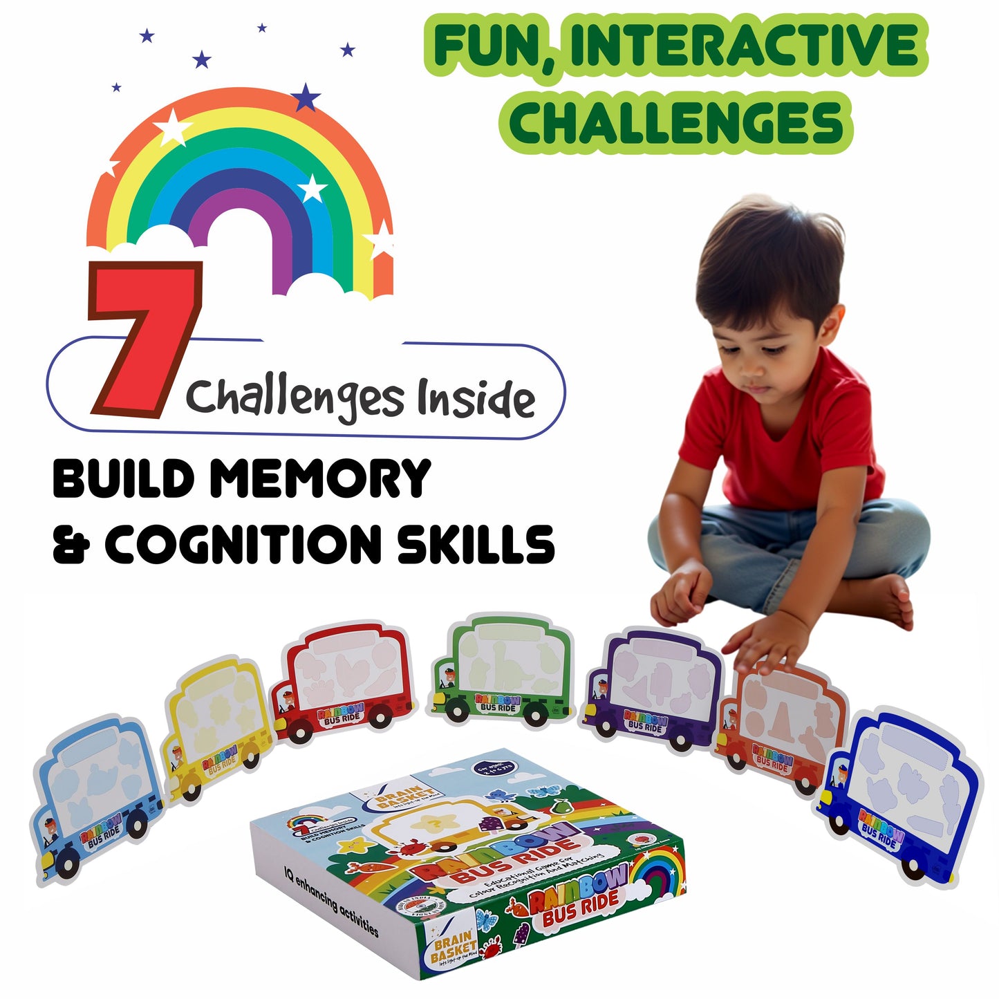 Rainbow Bus Ride | Age 2 to 6 | Memory Game